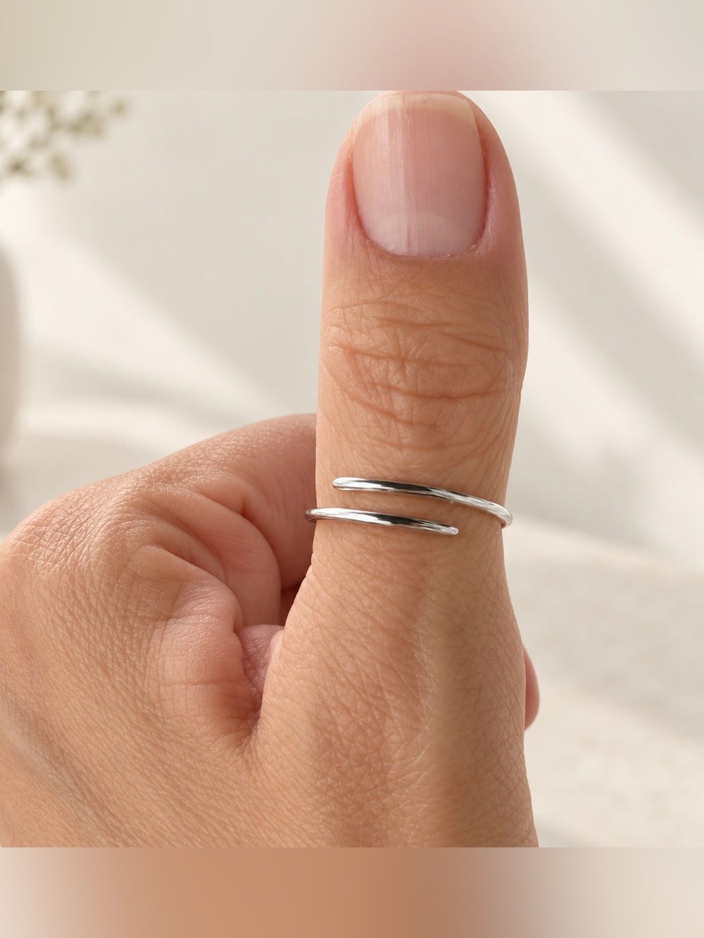 Sterling silver dainty boho ring sizes 8,9